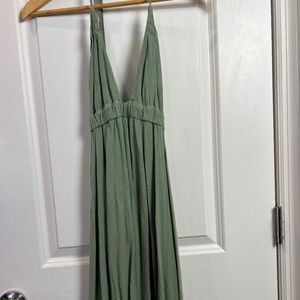 Melville Sage Green High Neck Dress with Tie Size S